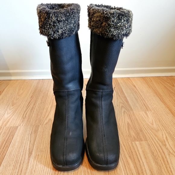 Anfibio Women's Moto Mid Calf Leather Biker Square Toe Black Boho Boots Size 37. - Picture 4 of 15